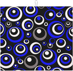 Blue Black White Geometric Circle Dish Drying Mat by Unknown