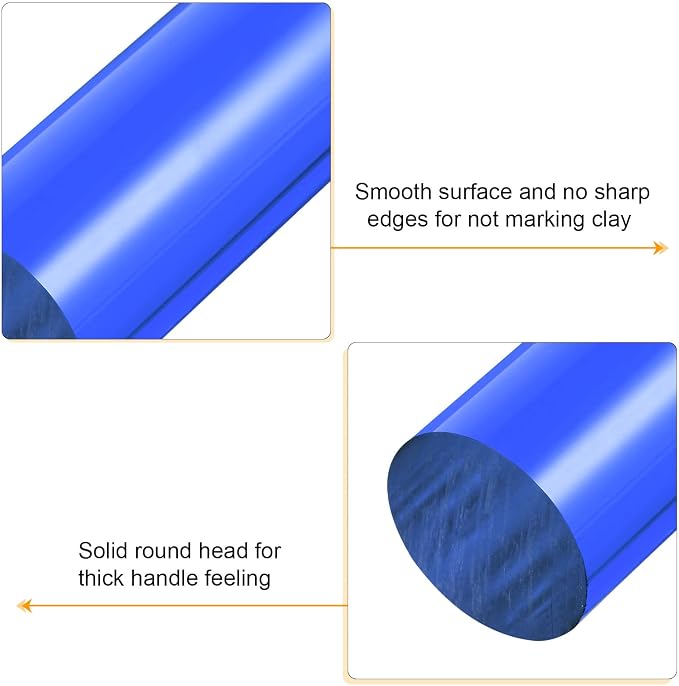 HARFINGTON Acrylic Clay Roller 6 Inch x 1 Inch Solid Non-Stick Plastic Round - Image 4