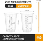 Turbo Bee Plastic Measuring Cups 8OZ, 200 PACK Disposable Mixing Cups - Image 3