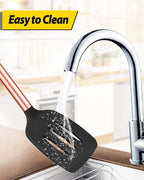 Pack of 4 Silicone Cooking Utensils Set, Non Stick Large Solid Spatulas - Image 5