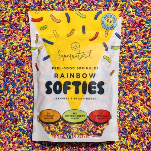 Supernatural Rainbow Softies Sprinkles, Dye-Free Vegan Baking Decor, 16oz - Image 3