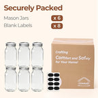 ComSaf 24 oz Mason Jars Regular Mouth 6 Pcs, Large Canning Jars - Image 8