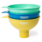 3pc Wide Mouth Canning Funnels for Filling Bottles and Mason Jars | Large Spout by Terbold