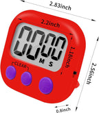 6 Pack Small Digital Kitchen Timer Magnetic Back and ON/Off Switch, Minute - Image 2