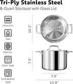 8 Quart Stainless Steel Stock Pot - Image 2