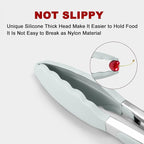 2 Pack Silicone Kitchen Tongs – 9" & 12" Set, Heat Resistant up to 500°F - Image 2
