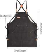 Aoomzoon Canvas Aprons for Men Chef Apron, Work Apron - 16oz Heavy Duty Cross - Image 7