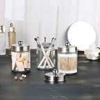 3PC Apothecary Jar Canisters Bathroom Vanity Organizer - Image 7