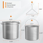ROVSUN 50-Quart Stainless Steel Turkey Fryer & Seafood Boil Pot - Image 6