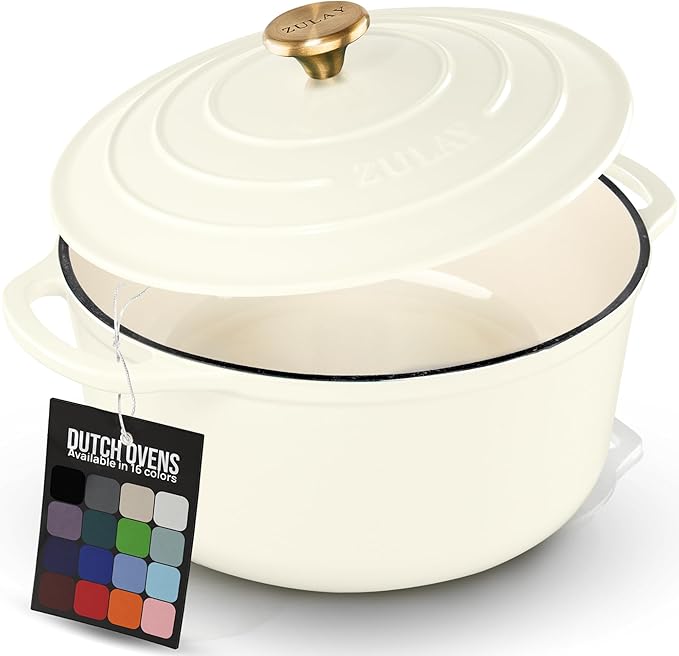 Zulay Kitchen 7.7 Quart Enameled Cast Iron Dutch Oven Pot by ZulayKitchen