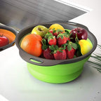 QiMH Collapsible Colander Set of 3-2 PC 4 Quart and 1 PC 6 Quart Over the Sink - Image 7