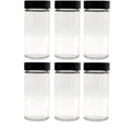 Tianifa 6pcs Black Spice Jars, 3 oz Glass Seasoning Bottles, Spices Container by Tianifa