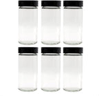 Tianifa 6pcs Black Spice Jars, 3 oz Glass Seasoning Bottles, Spices Container by Tianifa