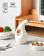 Sweejar Ceramic Olive Oil Dispenser Bottle, 24 Oz Opaque Cruet Protects EVOO - Image 2