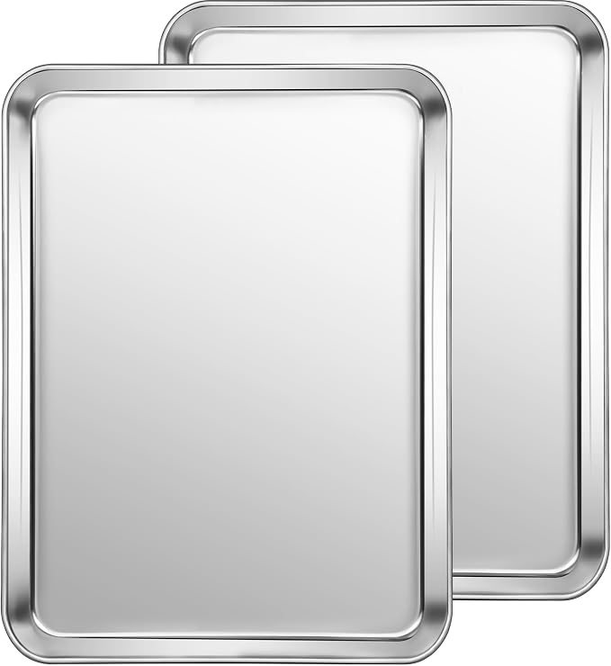 CEKEE Stainless Steel Baking Sheet Set of 2, Cookie Sheet by CEKEEBakingEasilyHappily