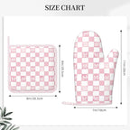Oven Mitts and Pot Holders Pink Check Bow Pattern Silicone Kitchen Accessories - Image 3