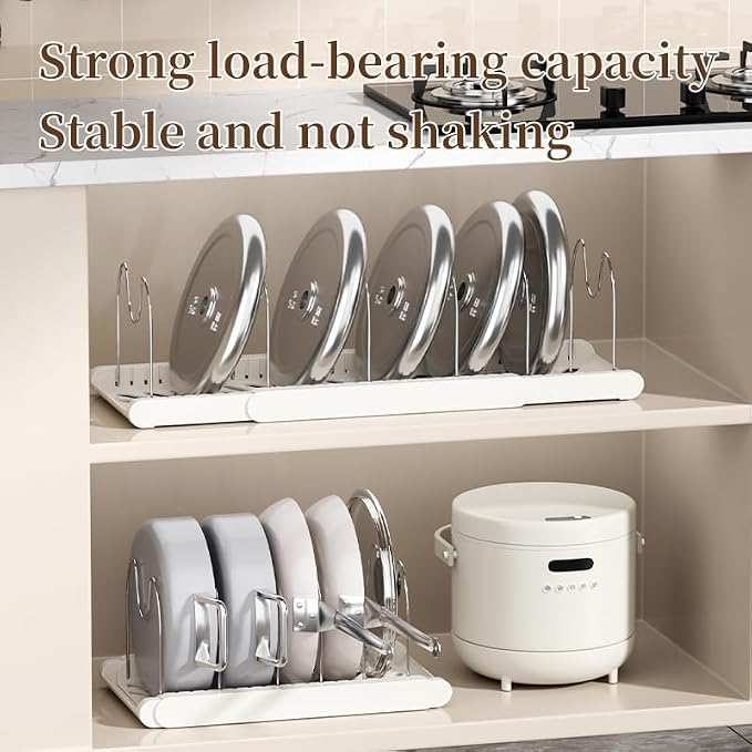 Expandable Pots and Pans Organizer Under Cabinet, 7 Stainless Steel Dividers - Image 8