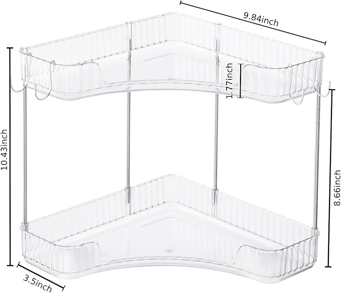 2-Tier Corner Bathroom Organizer Countertop - Image 2