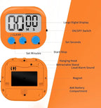 12 Pack Small Digital Kitchen Timer Magnetic Back and ON/Off Switch, Minute - Image 5