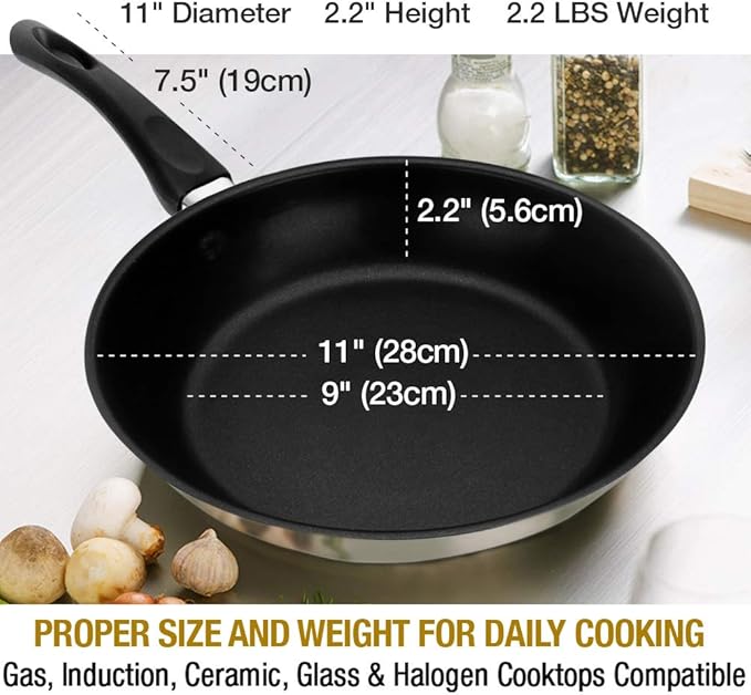 HOMICHEF 11 Inch Nonstick Frying Pan and Skillet - Image 6