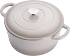 E-far 6 Quart Enameled Cast Iron Dutch Oven, Round Dutch Oven Pot by E-far
