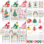Vesici 6 Set Christmas Teacher Appreciation Gifts Glasses Cups 16 oz Women Drink Cup with Lid Straw and Stopper Can Shaped Thank You End of Year Gifts for Teacher from Student School Present(Classic) by Vesici
