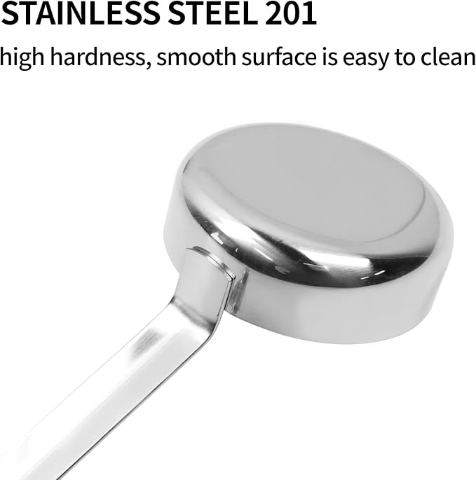 4 Pcs 3 oz 10.55 Inch Silver Stainless Steel 201 Long Handle Cooking Spoon - Image 6