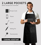Syntus Apron for Men Women, Adjustable Cooking Kitchen Chef Aprons - Image 4