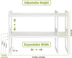 DOLALIKE Expandable Kitchen Countertop Organizer, Stackable Cabinet Shelf - Image 2