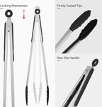 600ºF Heat Resistant Kitchen Tongs: U-Taste 16 inch Extra Long Large Silicone - Image 6