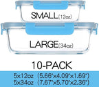 C CREST Glass Meal Prep Containers, Glass Food Storage Containers - Image 2