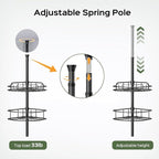 HAMITOR Corner Shower Caddy Tension Pole: 4-Tier Rust-Resistant Adjustable - Image 4