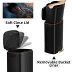 KdbK 13 Gallon Trash Can with Lid, 50L Fingerprint Proof Stainless Steel - Image 3