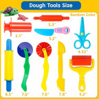 Dough Tool Kit, Rolling Pins, Safety Scissors, Dough Extruder, Plastic Knife - Image 2