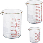Ackers Mini Glass Measuring Beaker Set, Borosilicate, 2oz 4oz 8oz Measuring Cups by AckersBORO33
