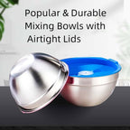 MIKULA Mixing Bowls Set, Large Nesting Bowls 7/6/4.5/3.5/2.5QT, Measuring Cups - Image 5
