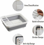 Collapsible Dish Drying Rack, Foldable Dinnerware Drainer Organizer - Image 4