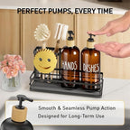 Moforoco Kitchen Dish Soap Dispenser Set, 16OZ Glass Bottle, Hand and Dish Soap - Image 5
