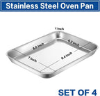 P&P CHEF 9 Inch Baking Cookie Sheet, Oven Pan Tray Stainless Steel Sheet Pan - Image 2