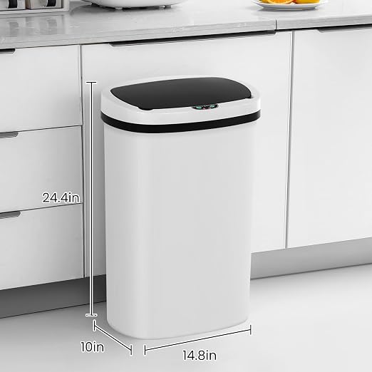 13 Gallon Trash Can, 50Liter Plastic High-Capacity Automatic Kitchen Trash Can - Image 8