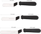 Offset Frosting Cake Knife set of 3 Black 6 8 & 10 Inch Angled Icing Spatula - Image 2