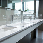 Vesici 2 Pcs Clear Acrylic Sink Splash Guard Freestanding Panel Barrier - Image 6