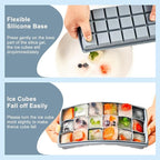Silicone Ice Cube Tray， Sauton Pack of 2 Ice Cube Mold, 18 Grid Easy Release - Image 5