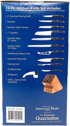 Cutco 19 Pc Kitchen Knife Set Cherry Wood Stand - Image 5