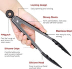 9 Inch Small Kitchen Tongs Set of 3, Silicone Cooking Tongs - Image 4