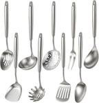 Newness 9 Pcs Cooking Utensils Set, 304 Stainless Steel Kitchen Utensils Set by NewnessFocusOnStainlessSteel