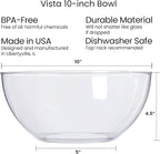 US Acrylic Vista Clear Plastic Salad and Serving 10-inch Bowls | set of 3 | - Image 5