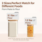 ComSaf Glass Pantry Storage Containers, 4.6Qt/1.6Qt Large Square Flour and - Image 3
