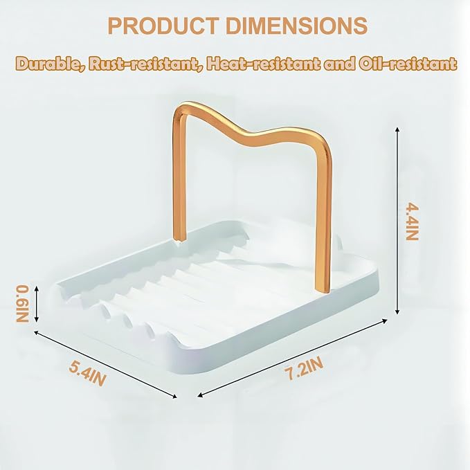 Spoon Rest with Lid Holder, Stainless Steel Lid Holder While Cooking & - Image 4