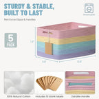 5 Pack Rainbow Woven Storage Baskets - Image 5